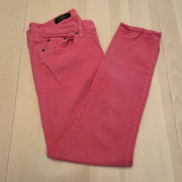 J Crew 8" Toothpick Jeans Women's Size 28 Ankle Denim Pink Coral - Picture 3 of 9